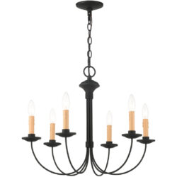 6 Light Black Chandelier with Steel base material-Lighting LumensChandeliers