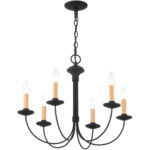 6 Light Black Chandelier with Steel base material-Lighting LumensChandeliers