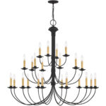 24 Light Black Chandelier with Steel base material-Lighting LumensChandeliers