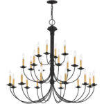 24 Light Black Chandelier with Steel base material-Lighting LumensChandeliers