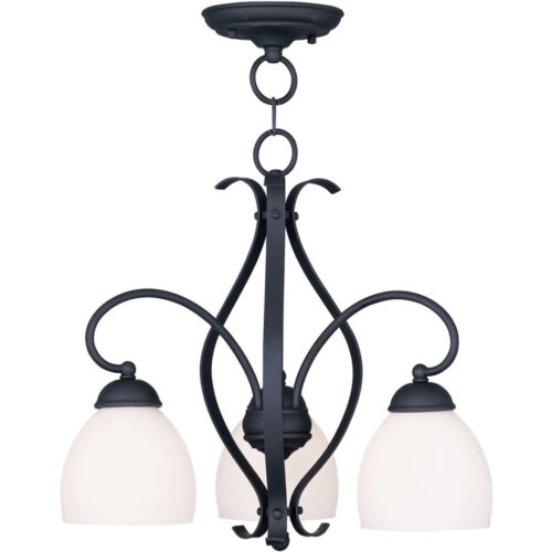 17.25 Inch Tall Down Chandelier with 3 Lights with base material-Lighting LumensSemi Flush