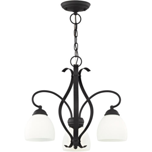 17.25 Inch Tall Down Chandelier with 3 Lights with base material-Lighting LumensSemi Flush