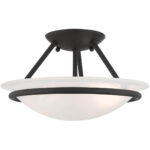 2 Light Black Ceiling Light fixture with Steel base material-Lighting LumensFlush Mount Ceiling Lights