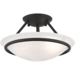 2 Light Black Ceiling Light fixture with Steel base material-Lighting LumensFlush Mount Ceiling Lights