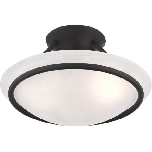 2 Light Black Ceiling Light fixture with Steel base material-Lighting LumensFlush Mount Ceiling Lights