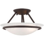 2 Light Bronze Ceiling Light fixture with Steel base material-Lighting LumensFlush Mount Ceiling Lights