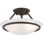 2 Light Bronze Ceiling Light fixture with Steel base material-Lighting LumensFlush Mount Ceiling Lights