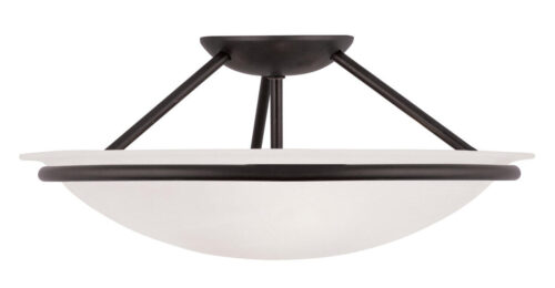 3 Light Black Ceiling Light fixture with Steel base material-Lighting LumensFlush Mount Ceiling Lights