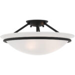 3 Light Black Ceiling Light fixture with Steel base material-Lighting LumensFlush Mount Ceiling Lights