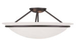 3 Light Black Ceiling Light fixture with White Alabaster Glass Shade-Lighting LumensFlush Mount Ceiling Lights