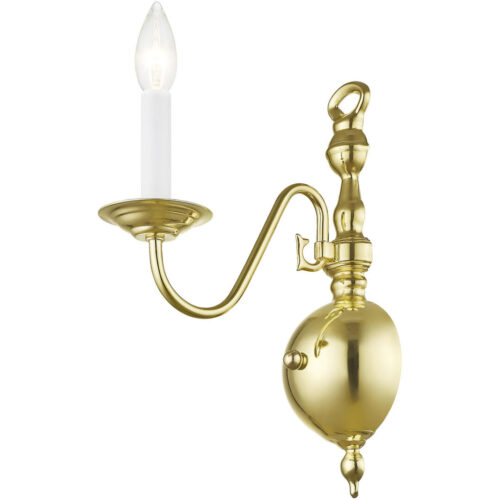 4.375 inch 1 Light Polished Brass Wall Sconce with Steel base material-Lighting LumensWall Sconces