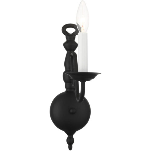 4.375 inch 1 Light Black Wall Sconce with Steel base material-Lighting LumensWall Sconces