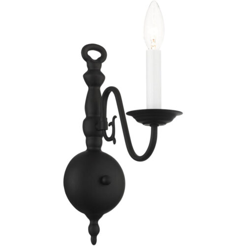 4.375 inch 1 Light Black Wall Sconce with Steel base material-Lighting LumensWall Sconces