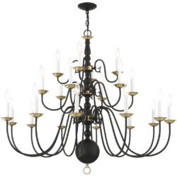 22 Light Black Chandelier with Steel base material-Lighting LumensChandeliers