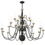 22 Light Black Chandelier with Steel base material-Lighting LumensChandeliers