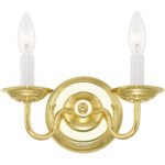 10 inch 2 Light Polished Brass Wall Sconce with Steel base material-Lighting LumensWall Sconces