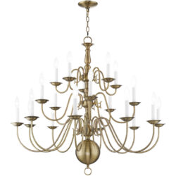 20 Light Antique Brass Foyer Chandelier with Steel base material-Lighting LumensChandeliers