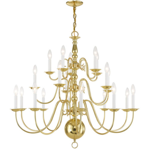 20 Light Polished Brass Chandelier with Steel base material-Lighting LumensChandeliers