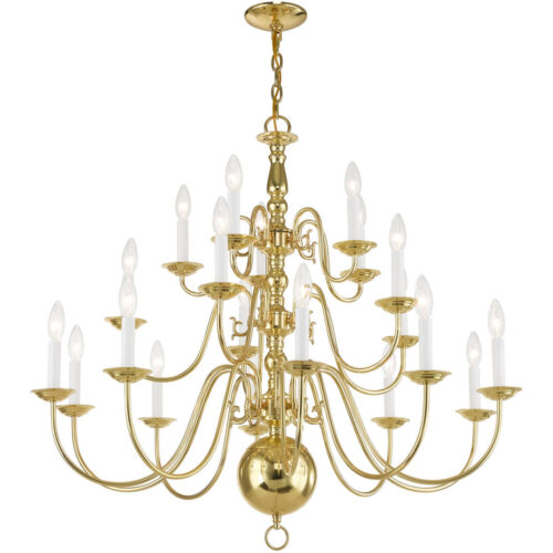 20 Light Polished Brass Chandelier with Steel base material-Lighting LumensChandeliers