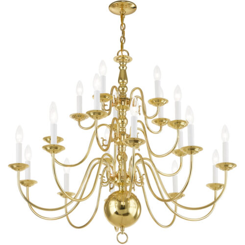 20 Light Polished Brass Chandelier with Steel base material-Lighting LumensChandeliers