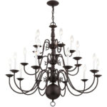 20 Light Bronze Chandelier with Steel base material-Lighting LumensChandeliers