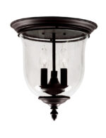 3 Light Bronze Ceiling Light fixture with Hand Blown Clear Glass Shade-Lighting LumensFlush Mount Ceiling Lights