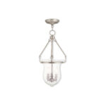 4 Light Bronze Pendant light Hanging Light Fixture with Hand Crafted Clear Glass Shade-Lighting LumensPendant Lights