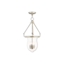 1 Light Brushed Nickel Ceiling Light fixture with Solid Brass base material-Lighting LumensChandeliers