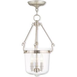 4 Light Bronze Pendant light Hanging Light Fixture with Hand Crafted Clear Glass Shade-Lighting LumensPendant Lights