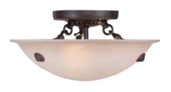 3 Light Bronze Ceiling Light fixture with Honey Alabaster Glass Shade-Lighting LumensFlush Mount Ceiling Lights