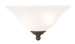 13 inch 1 Light Bronze Wall Sconce with White Alabaster Glass Shade-Lighting LumensWall Sconces