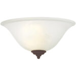 13 inch 1 Light Bronze Wall Sconce with White Alabaster Glass Shade-Lighting LumensWall Sconces