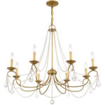 2 Light Antique Gold Leaf Ceiling Light fixture with White Alabaster Glass Shade-Lighting LumensChandeliers