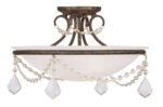 4 Light Verona Bronze Ceiling Light fixture with White Alabaster Glass Shade-Lighting LumensChandeliers