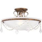 4 Light Verona Bronze Ceiling Light fixture with White Alabaster Glass Shade-Lighting LumensChandeliers