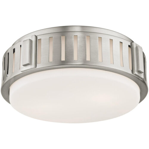 8 inch 2 Light Brushed Nickel Wall Sconce/Ceiling Light fixture with White Glass Shade-Lighting LumensWall Sconces