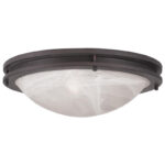 3 Light Bronze Ceiling Light fixture with White Alabaster Glass Shade-Lighting LumensFlush Mount Ceiling Lights