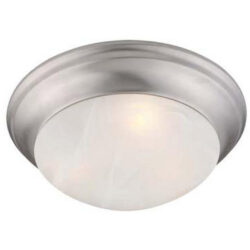 2 Light Polished Nickel Ceiling Light fixture with Hand Blown Clear Cut Glass Shade-Lighting LumensChandeliers