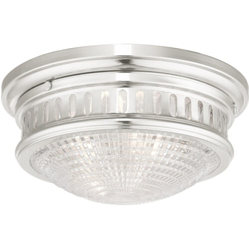 3 Light Brushed Nickel Ceiling Light fixture with Hand Blown Clear Cut Glass Shade-Lighting LumensChandeliers