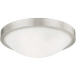 4 Light Brushed Nickel Ceiling Light fixture with White Alabaster Glass Shade-Lighting LumensChandeliers