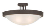 3 Light Textured Black Outdoor Ceiling Light fixture with Clear Beveled Glass Shade-Lighting LumensChandeliers