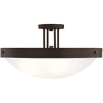 3 Light Textured Black Outdoor Ceiling Light fixture with Clear Beveled Glass Shade-Lighting LumensChandeliers