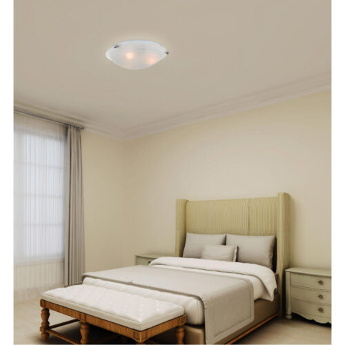 3 Light Brushed Nickel Ceiling Light fixture with White Alabaster Glass Shade-Lighting LumensChandeliers