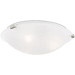 3 Light Brushed Nickel Ceiling Light fixture with White Alabaster Glass Shade-Lighting LumensChandeliers