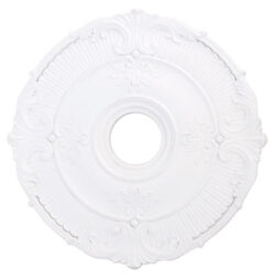 White Ceiling Medallion with Polyurethane Foam base with 12 Dia-Lighting LumensMedallion