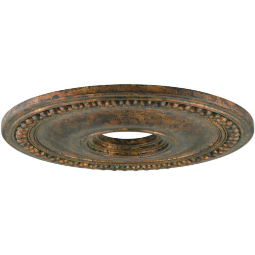 Antique Silver Leaf Ceiling Medallion with Polyurethane Foam base with 24 Dia-Lighting LumensMedallion