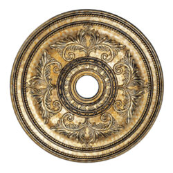 Palacial Bronze with Gilded Accents Ceiling Medallion with Polyurethane Foam base with 40.5 Dia-Lighting LumensMedallion