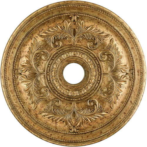 Palacial Bronze with Gilded Accents Ceiling Medallion with Polyurethane Foam base with 40.5 Dia-Lighting LumensMedallion