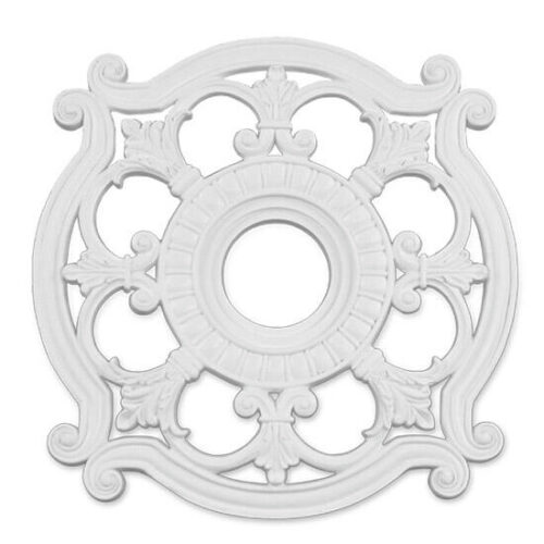 White Ceiling Medallion with Polyurethane Foam base with 23.5 Dia-Lighting LumensMedallion