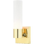 4.5 inch 1 Light Polished Brass ADA Wall Sconce with White Twist Lock Glass Shade-Lighting LumensWall Sconces